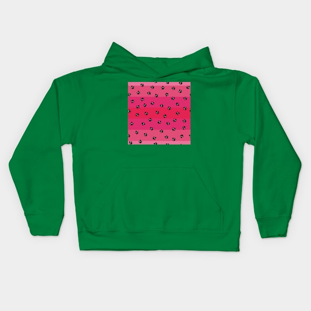 Fun Watermelon Seed Pattern Seamless Kids Hoodie by MichelMM